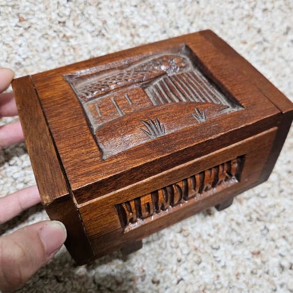 Jewelry - Handmade Wood Carved Box